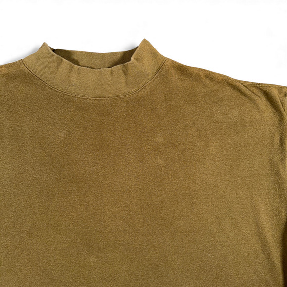 Vintage American Eagle Shirt Adult LARGE Green Mock Neck Military Olive 90s - Picture 2 of 7